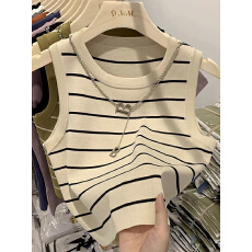 批发圆领<b class='q'>薄款</b>冰丝针织背心女韩版新款套头修身内搭百搭吊带打底衫上衣