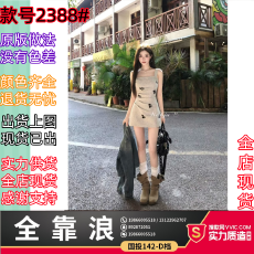 批发画解WAHJU 极光之舞 早春复古刺绣印花气质掐腰显瘦吊带<b class='q'>连衣裙</b>女