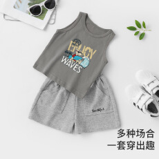 批发男童女童夏天上衣衣服儿童背心夏季薄款宝宝无袖T恤夏装外穿纯棉