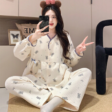 批发怀孕妇睡衣女士冬季新空气棉月子服产后大码哺乳家居套装