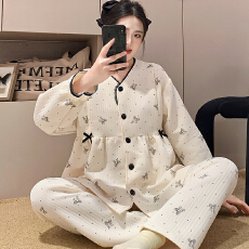 批发怀孕妇睡衣女士冬季新空气棉月子服产后大码哺乳家居套装