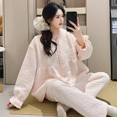 批发怀孕妇睡衣女士冬季新空气棉月子服产后大码哺乳家居套装