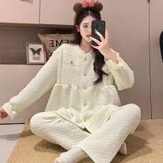 批发怀孕妇睡衣女士冬季新空气棉月子服产后大码哺乳家居套装
