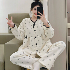 批发怀孕妇睡衣女士冬季新空气棉月子服产后大码哺乳家居套装