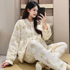 批发怀孕妇睡衣女士冬季新空气棉月子服产后大码哺乳家居套装