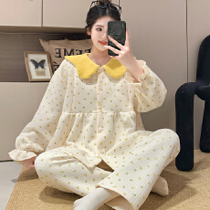 批发怀孕妇睡衣女士冬季新空气棉月子服产后大码哺乳家居套装