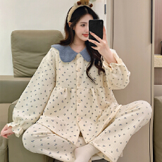 批发怀孕妇睡衣女士冬季新空气棉月子服产后大码哺乳家居套装