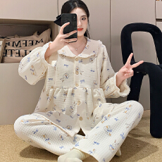 批发怀孕妇睡衣女士冬季新空气棉月子服产后大码哺乳家居套装