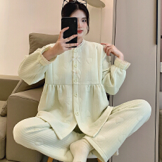 批发怀孕妇睡衣女士冬季新空气棉月子服产后大码哺乳家居套装