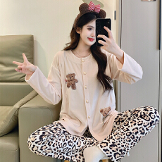 批发秋冬保暖海岛绒孕妇睡衣女哺乳喂奶月子服家居服套装