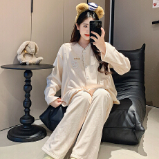 批发冬季保暖海岛绒<b class='q'>孕妇</b><b class='q'>睡衣</b>女哺乳喂奶月子服家居服套装