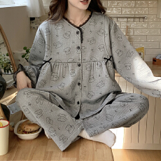 批发月子服新款秋<b class='q'>冬</b>夹层孕妇产后睡衣家居服空气棉哺乳套装可外穿