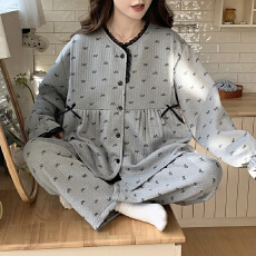 批发月子服新款秋<b class='q'>冬</b>夹层孕妇产后睡衣家居服空气棉哺乳套装可外穿