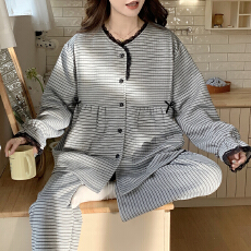 批发月子服新款秋<b class='q'>冬</b>夹层孕妇产后睡衣家居服空气棉哺乳套装可外穿
