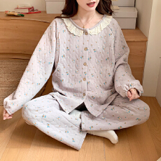 批发月子服新款秋<b class='q'>冬</b>夹层孕妇产后睡衣家居服空气棉哺乳套装