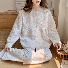 批发月子服新款秋<b class='q'>冬</b>夹层孕妇产后睡衣家居服空气棉哺乳套装