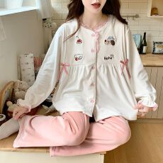 批发秋<b class='q'>冬</b>保暖海岛绒绒孕妇睡衣女哺乳喂奶月子服家居服套装