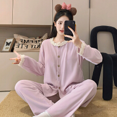 批发新款孕妇睡衣固定胸垫<b class='q'>秋</b>冬季德绒月子服加厚加绒哺乳套装