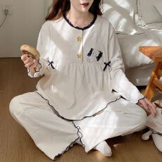 批发新款孕妇睡衣套头<b class='q'>秋</b>冬季海岛绒压花月子服加厚加绒哺乳套装