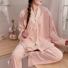 批发冬季月子服海岛绒超柔加厚细毛12月份孕妇睡衣产后哺乳喂奶家居服