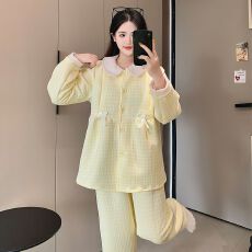 批发新款冬季隐形拉链空气棉夹层月子服哺乳喂奶衣套装