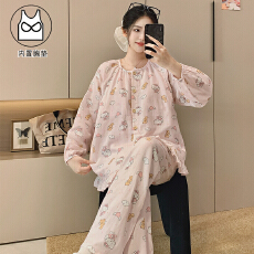 批发带胸垫100%纯棉套装月子服女孕妇睡衣哺乳服夏季孕期可调节家居