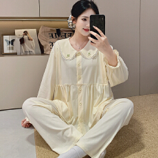 批发弹力纯棉月子服春秋孕妇睡衣哺乳服产后调节家居服套装