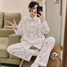 批发100%纯棉月子服女长袖长裤春孕妇睡衣哺乳服夏孕期产后家居服套装
