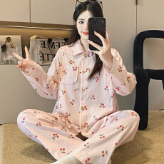 批发100%纯棉月子服女长袖长裤春孕妇睡衣哺乳服夏孕期产后家居服套装