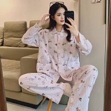 批发100%纯棉月子服女长袖长裤春孕妇睡衣哺乳服<b class='q'>夏</b>孕期产后家居服套装