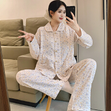 批发100%纯棉月子服女长袖长裤春孕妇睡衣哺乳服<b class='q'>夏</b>孕期产后家居服套装