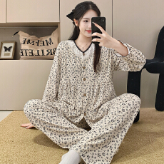 批发冰瓷棉月子服<b class='q'>春</b>秋孕妇睡衣哺乳服夏孕期产后调节家居服套