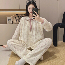 批发100%双层纱布纯棉套装月子服女孕妇睡衣哺乳服夏季孕期可调节家居