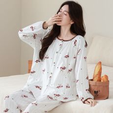 批发7A抗菌A类纯棉月子服长袖拉链哺乳口喂奶孕妇睡衣产后产妇家居服