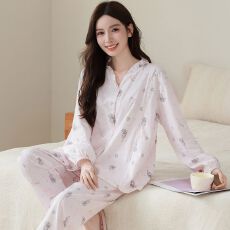 批发7A抗菌A类纯棉月子服长袖拉链哺乳口喂奶孕妇睡衣产后产妇家居服