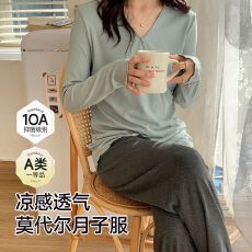 批发新款莫代尔月子服夏季孕妇睡衣宽松产妇产后喂奶哺乳家居服