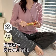 批发新款莫代尔月子服夏季孕妇睡衣宽松产妇产后喂奶哺乳家居服