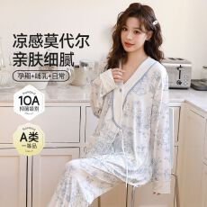 批发新款莫代尔月子服夏季孕妇睡衣宽松产妇产后喂奶哺乳家居服