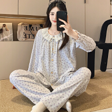 批发100%莱卡棉纯棉月子服女长袖裤春孕妇睡衣哺乳服<b class='q'>夏</b>产后家居服套装