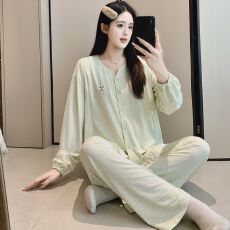 批发莫代尔月子服女长袖裤春孕妇睡衣哺乳服夏产后家居服套装