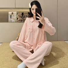 100%莱卡棉纯棉月子服女长袖裤春孕妇睡衣哺乳服夏产后家居服套装