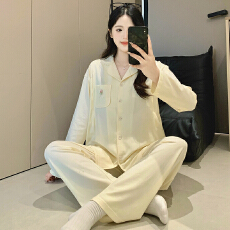 100%莱卡棉纯棉月子服女长袖裤春孕妇睡衣哺乳服夏产后家居服套装