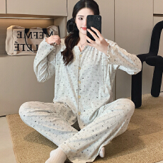 批发纯棉月子服女长袖裤<b class='q'>春</b>孕妇睡衣哺乳服夏产后家居服套装