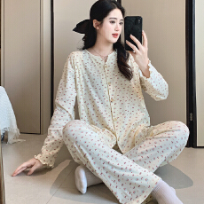 批发纯棉月子服女长袖裤<b class='q'>春</b>孕妇睡衣哺乳服夏产后家居服套装