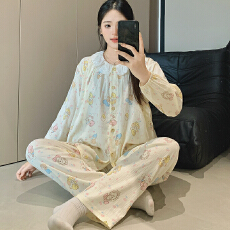 批发云朵棉孕妇睡衣女春秋新款夏季长袖月子服孕期产后喂奶哺乳家居服