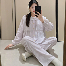 批发云朵棉孕妇睡衣女春秋新款夏季长袖月子服孕期产后喂奶哺乳家居服