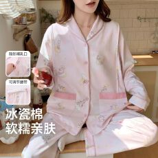 批发新款冰瓷棉仿棉月子服孕妇睡衣产妇产后喂奶哺乳家居服