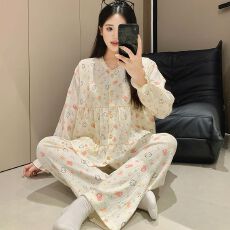 批发带胸垫云朵棉套装月子服女孕妇睡衣哺乳服<b class='q'>夏</b>季孕期可调节家居套