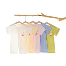 批发婴儿连体衣短袖春夏季新生儿衣服男童宝宝女<b class='q'>睡衣</b>薄款夏装<b class='q'>纯棉</b>夏天