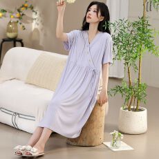 批发莫代尔棉<b class='q'>夏</b>季孕妈妈月子裙 产前产后 带胸垫哺乳裙孕妇睡裙